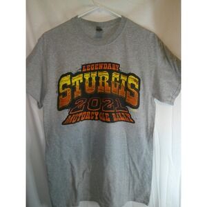 Gildan‎ Sturgis Motorcycle Rally 2021 Graphic T-Shirt Gray Men's Size M